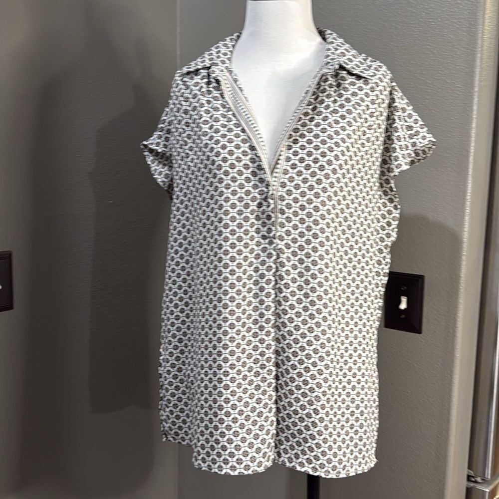 Max Studio Patterned Blouse - Black and White